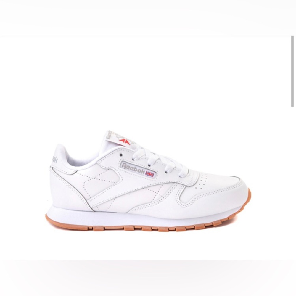 EUC. REEBOK Classic Leather Athletic Shoes, Little Kid’s, White / Gum, Size 10
